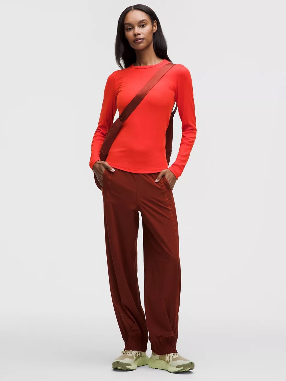 Lululemon Hold Tight Long Sleeve Cherry Ember Size 6 NWT - Picture 2 of 10